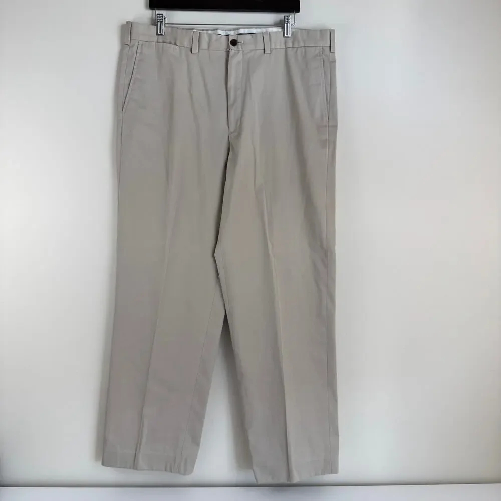 Eddie Bauer Pants Men’s 40x33 Tan Flat Fit Wrinkle Free Relaxed Fit Chino
